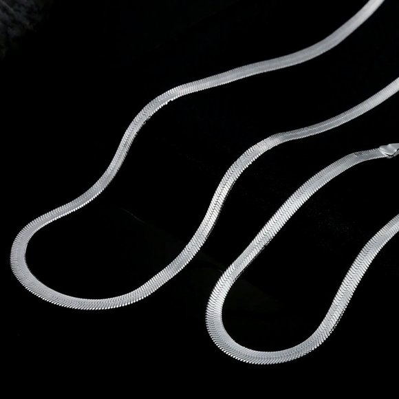 Fashion Jewelry Jewelry - 2pc Bundle 22 Inch Herringbone Necklace and Bracelet Combo, 925 Sterling Silver